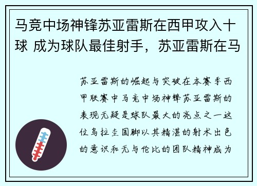 马竞中场神锋苏亚雷斯在西甲攻入十球 成为球队最佳射手，苏亚雷斯在马竞穿几号球衣